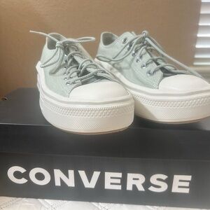 Converse Women's Light Green Platform Sneakers